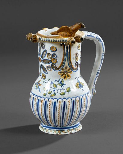 Deceptive pitcher in polychrome enameled...