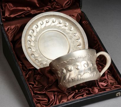 Maison SORMANI - Silver cup and saucer decorated...