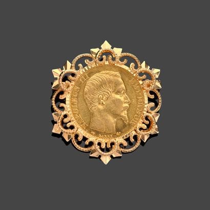 18k (750 thousandths) yellow gold brooch...