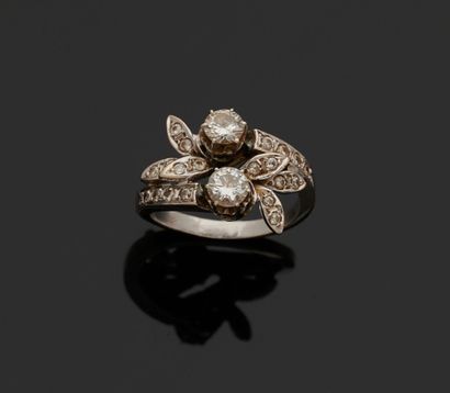 toi et moi ring in 18k (750 thousandths)...
