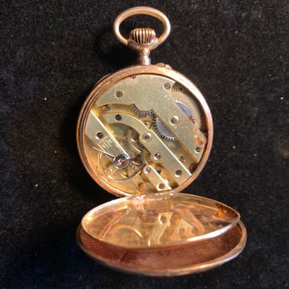 Yellow gold (750 thousandths) pocket watch,...