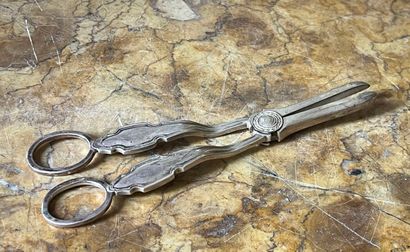Paire de ciseaux à raisin en argent 925 millièmes...