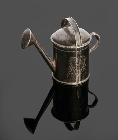 Watering-can-shaped salt cellar in 925-thousandths...