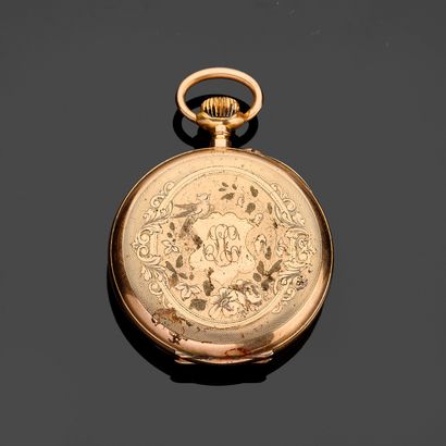Yellow gold (750 thousandths) pocket watch,...