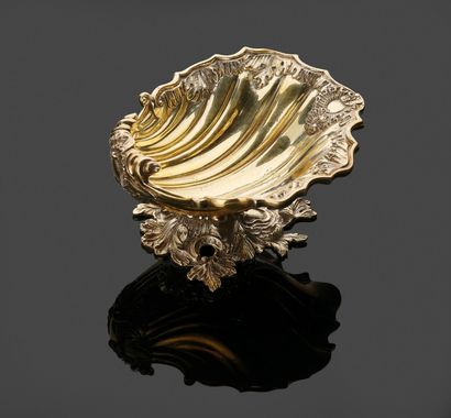 Rocaille-style vermeil bowl in the form of...