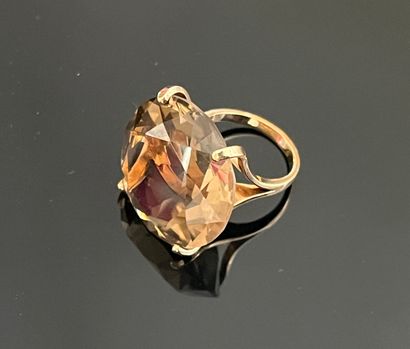 Ring in 14 k yellow gold (585 thousandths)...