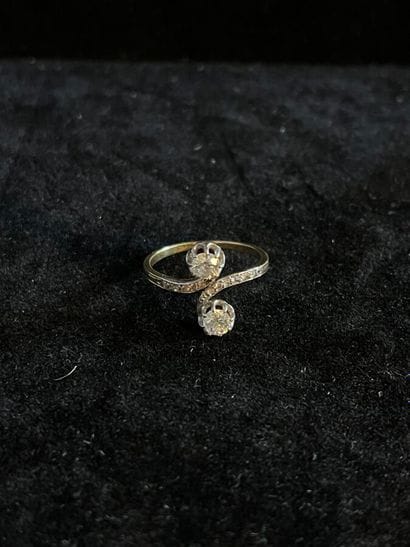 toi et moi ring in 18k (750 thousandths)...