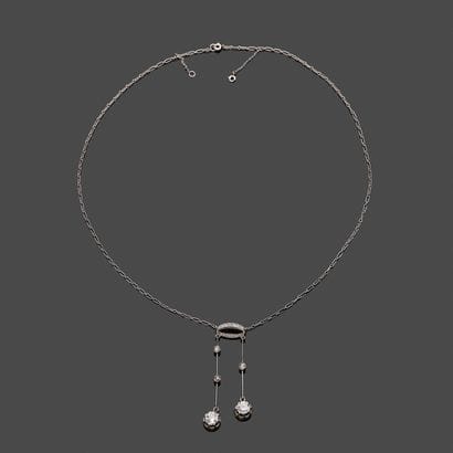 Negligee necklace in 18k white gold (750...
