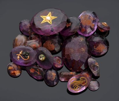 lot of 20 amethysts of various shapes and...