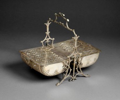 Basket-shaped toast holder in silver-plated...