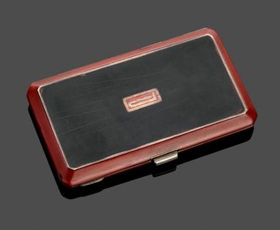 Red and black lacquered 925 thousandths silver...