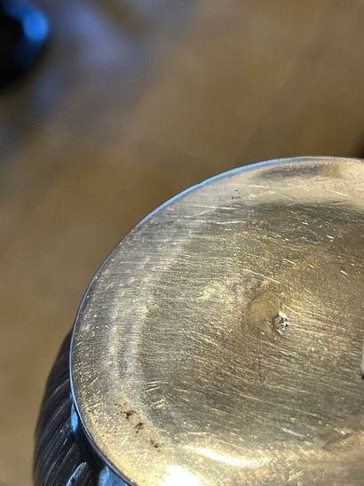 Bulbous vase in silver 925 thousandths with...