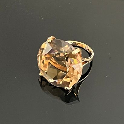 Ring in 14 k yellow gold (585 thousandths)...