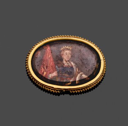 Miniature on oval copper representing the...