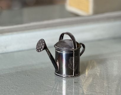 Watering-can-shaped salt cellar in 925-thousandths...