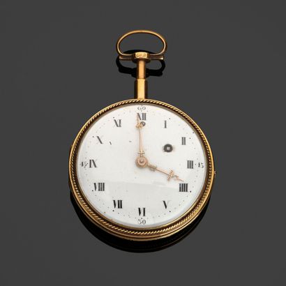 Montre de poche en or jaune 18 k (750 millièmes)...