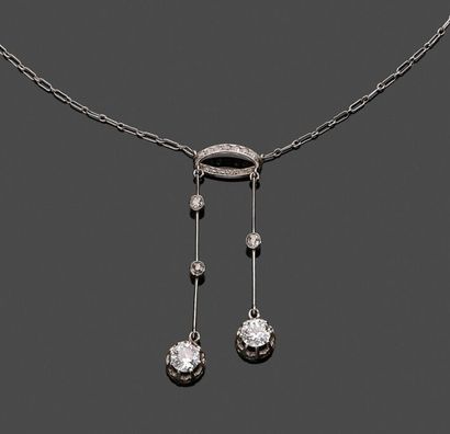 Negligee necklace in 18k white gold (750...