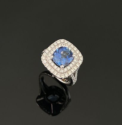 Ring in 18k (750 thousandths) palladium-plated...