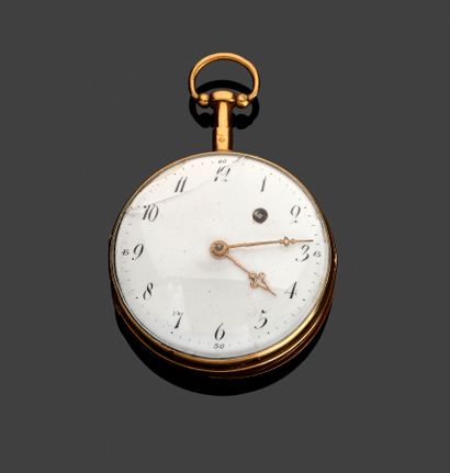 DELAMOTTE - Montre de poche en or jaune 18...