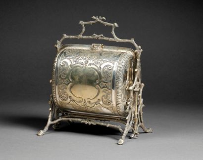 Basket-shaped toast holder in silver-plated...