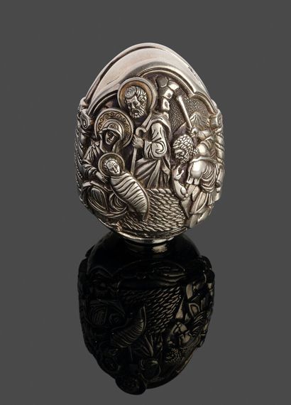 Egg of Easter egg in silver 925 thousandths...
