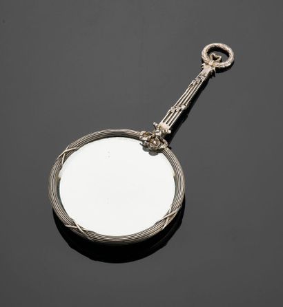LAPAR Paris - Miroir face à main en argent...