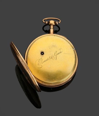 Montre carillon en or jaune 18 k (750 millièmes),...