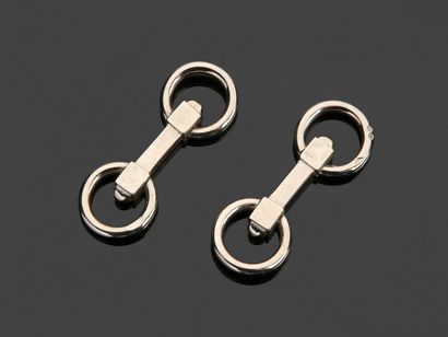 Pair of rhodium-plated bit-shaped cufflinks
20th...