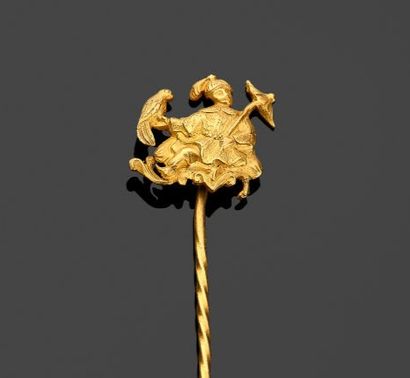 18k (750 thousandths) yellow gold tie pin...