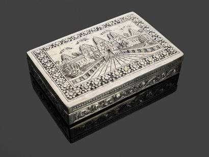 800 thousandths silver box with embossed...