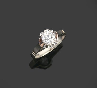18k (750 thousandths) white gold and platinum...