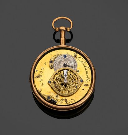 DELAMOTTE - Montre de poche en or jaune 18...