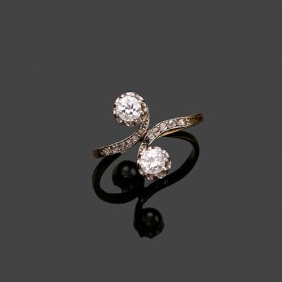 toi et moi ring in 18k (750 thousandths)...