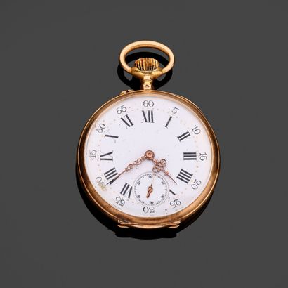 Yellow gold (750 thousandths) pocket watch,...