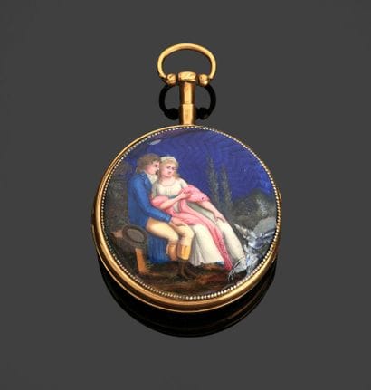DELAMOTTE - Montre de poche en or jaune 18...