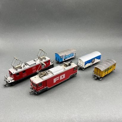 BEMO - Swiss railcars (about 15 pieces with...