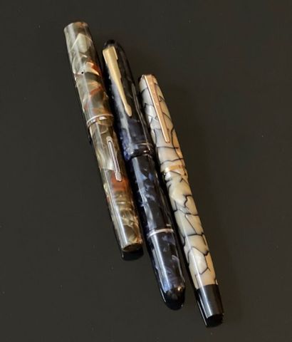 Set of three fountain pens - (STLYOMINE,...