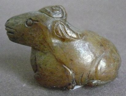 Buffle en jadéite. Chine, XXe siècle. H:...