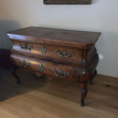 Walnut chest of drawers with two drawers,...