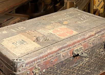 GOYARD Coated canvas trunk signed on the...
