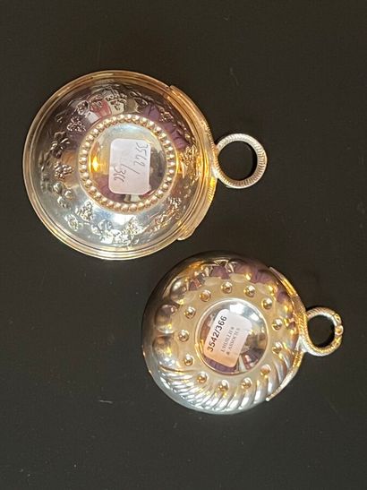 Two 925 thousandths silver tastevins with...