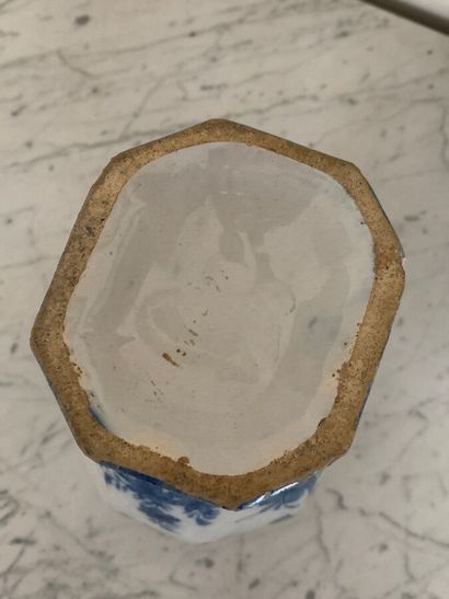 Pair of Delft earthenware covered vases with...