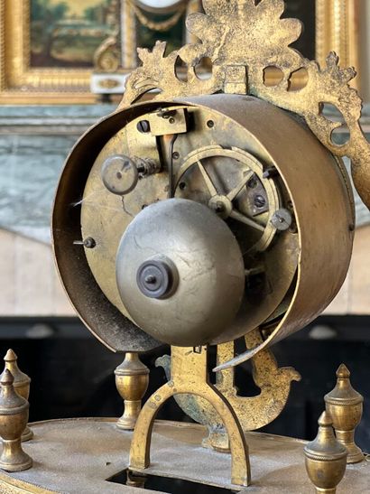 Gilt bronze portico clock decorated with...