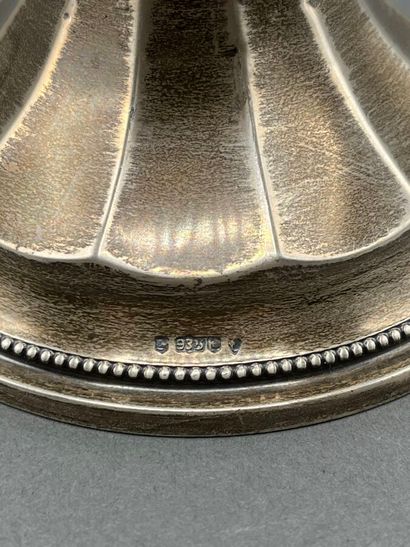 Covered bowl with two handles on a 935 thousandths...