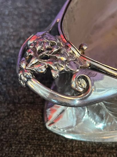 GALLIA - Silver-plated table planter decorated...