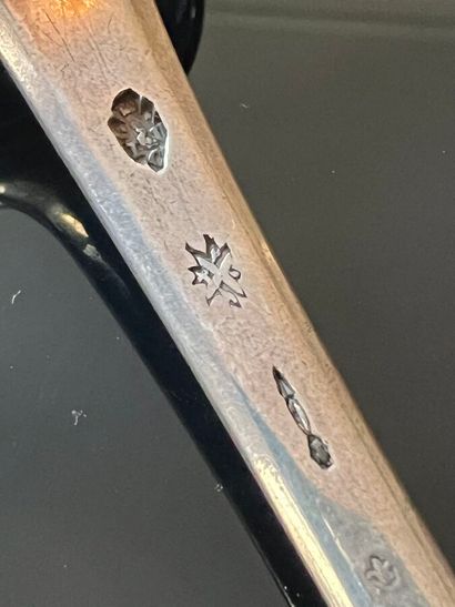 Uni-flat silver ragout spoon. The stem is...
