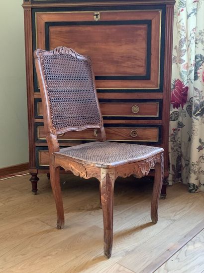 Regency period natural wood chair (wear and...