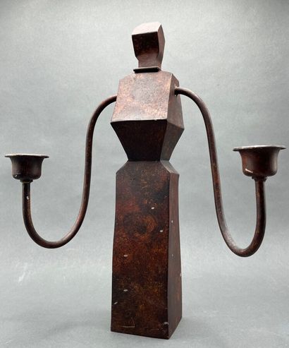 Anthropomorphic wall sconce with two light...