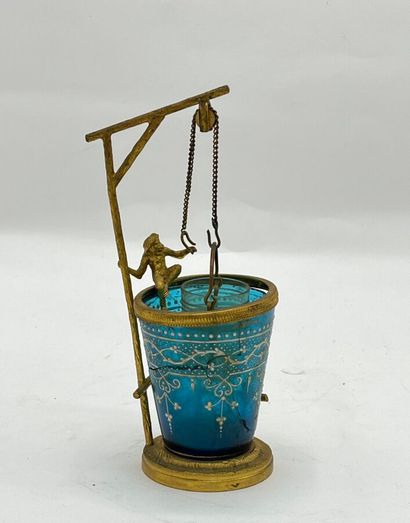 Gilt bronze and glass nightlight decorated...