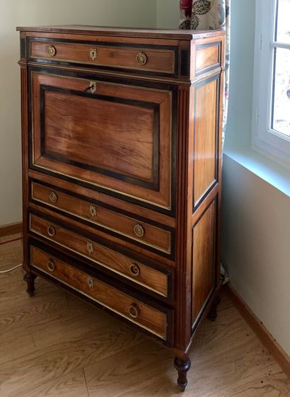 Mahogany and stained wood veneered flap-top...